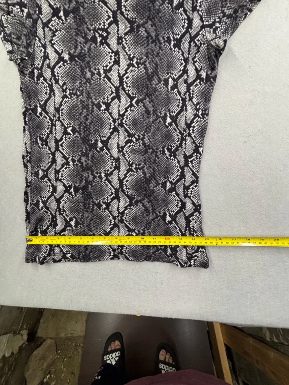 Michael Kors Black and‎ Gray Snake-Print Short Sleeve Tee